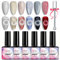 6 Farben Cat Eye UV Gel Nagellack UV Gel Nagellack Set - 9D Cateye UV Gel Nail Polish Set Cateye Magnet- Glitzer Nail Polish Nagelkunst DIY Gel Nagellack Set mit Magnet (Bunt Katzenauge, 6x)