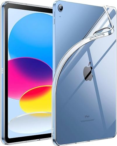 Coque antichoc pour iPad 10 (10,9 pouces, modèle 2022, 10e génération), coque de tablette en TPU souple transparente fine antichoc (transparent)