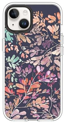 RHINOSHIELD Crystal Clear Case kompatibel mit [iPhone 13/14] Fortschrittliche Vergilbungsresistenz, Hohe Transparenz und Transparente Schutzhülle - Schwarz Kamera-Ring [Vibrant Garden of RhinoShield]