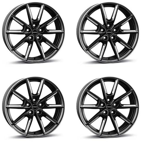 4x Borbet Felgen LX18 8.0x18 ET40 5x114.3 black matt silver spoke rim kompatibel mit Dacia Duster