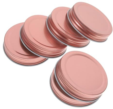 ABOOFAN 6pcs Rose Gold Airtight Jar Lids 70mm Tinplate Canning Covers for Wide Mouth Mason Jars Reusable Leakproof Replacement Seals for Home Canning