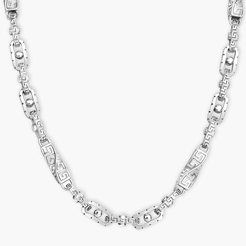 TAIPAN Santorini Halskette, 55cm - 70cm, Sterling-Silber, Mittelmeer-Stil, 3 mm dick, 925 Stamp (60cm)