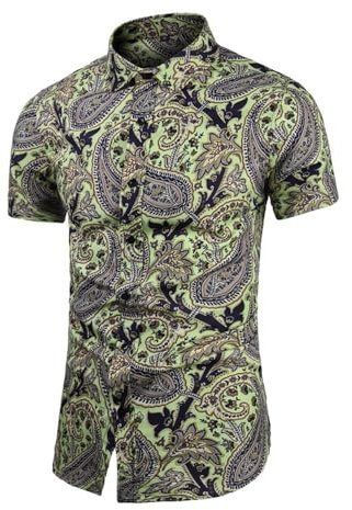 Kurzarm Herren Casual Mode Druck Strandshirt Herren Persönlichkeit Trend T-Shirt Herren Jugend Outdoor Reise Klassisch Hawaii Hemd Herren ML-02 6XL