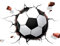 aupawdy 3D Fussball Wandtattoo, Wandsticker für Kinderzimmer Jungen, Kinder Fussball Wandaufkleber für Jugendzimmer
