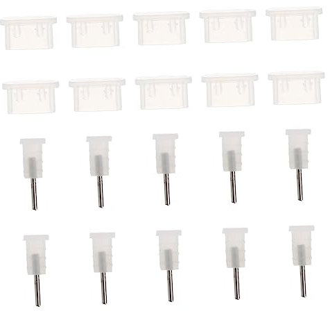 KITANDOVE 30 Pares Conector para Auriculares Antipolvo Cargadores inalámbricos Cargador portatil Universal Enchufe para Puerto Enchufe Anti Cargador inalámbrico Conector Micro USB alfiler