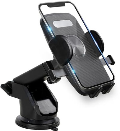 XUKEY Soporte para Teléfono de Coche para Salpicadero Parabrisas, Soporte para Teléfono de Coche con Liberación de un Botón, Giratorio 360° para Smartphone, Accesorios para Interior de Coche