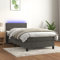 Cozynest Matratze LED Polsterbett Bett Einzelbett Bettrahmen Bettgestell Lattenrost Schlafzimmerbett Hotelbett Boxspringbett mit Matratze & LED Dunkelgrau 100x200 cm Samt