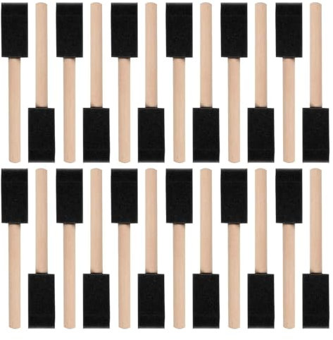 24 Pcs Sponge Brush, Foam Brush, Easy To Use Sponge Paint Brushes Diy Graffiti Sponge Brush Suitable for Kid Painting Production(Black)