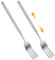Gjinxi 2 Stück Ausziehbare Gabel Mit Langem Griff Teleskopgabel Ausziehbare Gabel aus Edelstahl Lebensmittelechtes Metallgeschirr Gabelverlängerungsset für Abendessen Obst Dessert Grillen