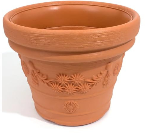 Stolmet Decora Planter - Terracotta, Ø300mm (11.81 Inch) x H235mm (9.25 Inch)- Durable Indoor & Outdoor Garden Flower Pot, Available in Sets of 1, 2, 5, or 10 (1)