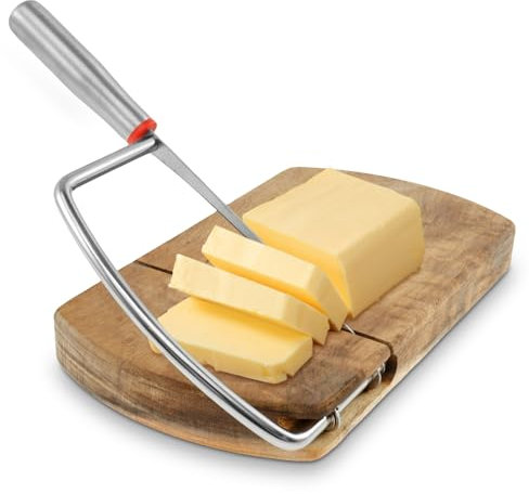 Cheese Slicer Safe Wood Cheese Slicer Board with Stainless Steel Blade Multipurpose Butter Slicer Cutter Food Cutter for Butter Sausage Vegetables Herbs