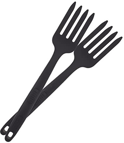 Ciieeo Lot De 2 Fourchettes De Cuisine En Silicone Anti-rayures Noires