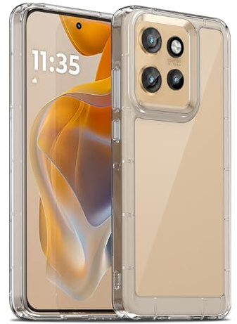 Liisooka Coque pour Motorola Edge 50 Neo/Edge 60 Neo, Housse de Protection Antichoc, Anti-Jaunissemente, Anti-Rayures, Case Arrière Rigide en PC, Étui TPU Ultra-Mince, Transparente