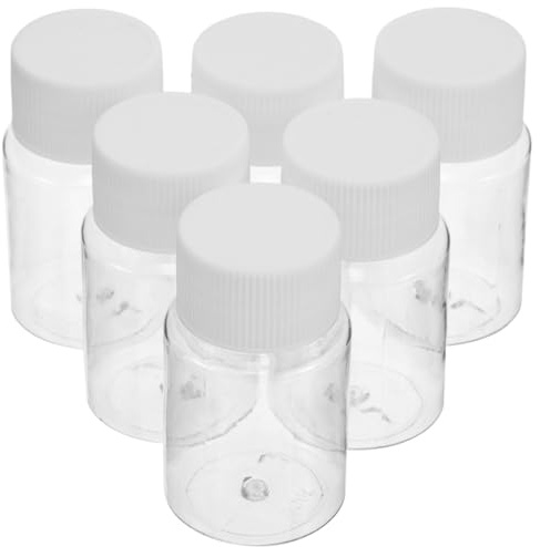 minkissy Flacon Transparent Portable Avec Bouchon 6 Pièces Petits Flacons En Plastique Pour Rangement Liquide Et Échantillon Récipient Étanche Pour Maison Voyage Bureau