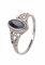 mantraroma Damen Ring Silber mit Stein Onyx Edelstein schwarz dezent verspielt