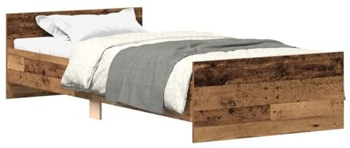 vidaXL Bettgestell ohne Matratze Altholz-Optik 100x200cm Holzwerkstoff