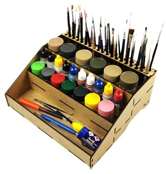 HobbyHold Model Building Organiser - Tool and Paint Holder - 3-Compartment Organiser - Grey
