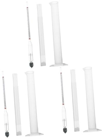 Didiseaon 3sets Hydrometer Plastic Test Jar Kit for Home Specific Alcohol Tester