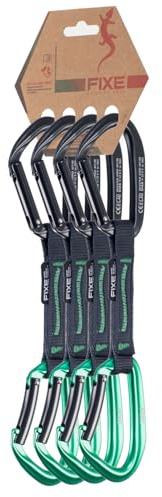 FIXE - Pack 4 Cintas Express Puput para Escalada en Pared, Mosquetón Keylock y Snagfree, Cinta de Poliamida Ultrarresistente, Gran Maniobrabilidad y Seguridad, Resistencia 22 kNFIXE