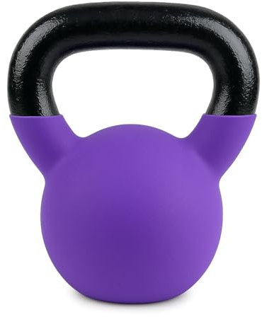 Neoprene Kettlebell 6–24KG – Cast Iron Color-Coded Weights for Strength, Cardio & Home Workouts – FLG Fitness (6KG (Purple))