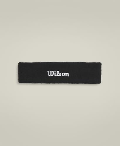 Wilson Terry Logo Stirnband, Idealer Feuchtigkeitstransport, Schweißresistent, Schnelltrocknender Stoff, Schwarz, Einheitsgröße