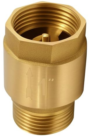 Messing Rückschlagventil 1 Zoll, Rückflussverhinderer 1 Zoll AG zu IG, 1'' Rücklaufventil, Rostfrei und Wasserdicht für Pumpe, Garten, Waschmaschine, Fass