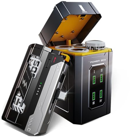 25000mAh Detachable Power Bank USB C, 20W PD & 22.5W Super Fast Charging, 5x 5000mAh Reusable 21700 Batteries - Airline Safe for iPhone 16/15/Samsung/Android