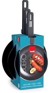 IBILI - Set 3 Sartenes Duero 18+22+26 Cm, Aluminio forjado, Antiadherente, apto para induccion
