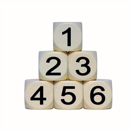 1–6 Holzwürfel Natur 30 mm – Spielwürfel mit Zahlen aus Holz 1 Stück - 4135