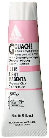 La gouache acrylique Holbein n ° 6 de magenta clair