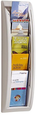Paperflow Wandprospekthalter 18x65x9,5 cm 5xDIN A6 Fächer grau