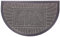 Douceur d'Intérieur Tapis D'ENTREE 45X75 Demi-Lune Feuilles Gris, Coton, 45 x 75 cm