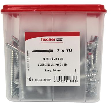 Fischer - Vis - Patte à vis bois 7x150 - 7x70mm - 100 pièces