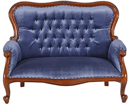 Boudoir Sofa Kanapee Antikstil Couch Samt Mahagoni Sitzbank Vintage mar109 Palazzo Exklusiv