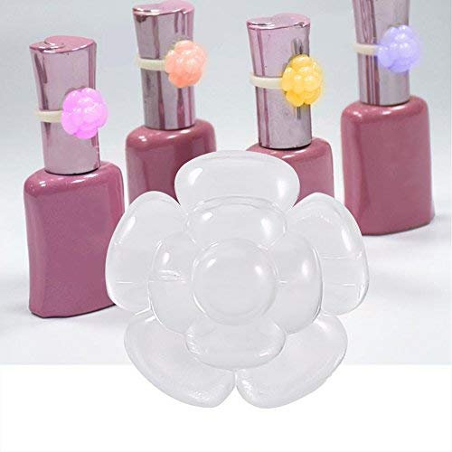 50 Stücke Nagellack Display, Polnischen Gel Nagel Diagramm Ring, blume Schmetterling Maniküre Tipp für Nail art Farbdisplay Werkzeug(Clear Flower)