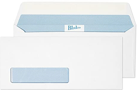 Blake Office - Premium Envelopes Window 105 x 241 mm - Pack of 500 - Quality 120GSM - FSC Certified - White Peel and Seal Envelopes - Business Envelope Window - Laser & Printer Compatible 39216