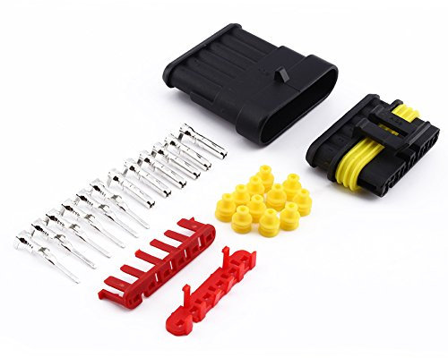 Keenso Connecteur de Fil, 1.5mm Kit de 6 Broches Prise de Connecteur Plug Électrique Terminaux Câble de Verrouillage pour Moto Voiture Camion Imperméable à Eau