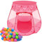 LittleTom Bällebad Mädchen - 200 Bälle - 120x120x90 Kinderzelt für Drinnen & Draußen - Spielzelt Kinder Bällebad Baby Zelt Deko Kinderzimmer - Baby Spielecke Indoor Spielplatz Kinder Spiel Haus Zelt