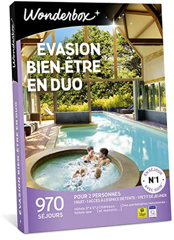 Wonderbox Évasion Bien-être en Duo - Coffret Cadeau Idée Cadeau Séjours