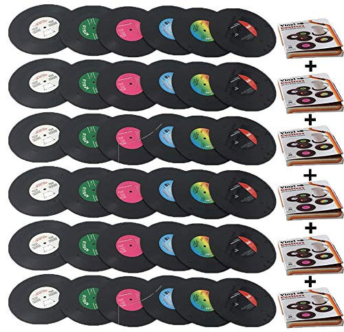 Tafeiya Lot de 36 Dessous de Verre personnalisés en Vinyle Anti-Chaleur et Anti-dérapant pour Boissons Café Thé Bière Mug Verre à vin Maison et Bar