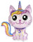 Caticorn Einhorn Katze rosa ca. 70 cm Luftballons Folienballon Party DekorationGeburtstag
