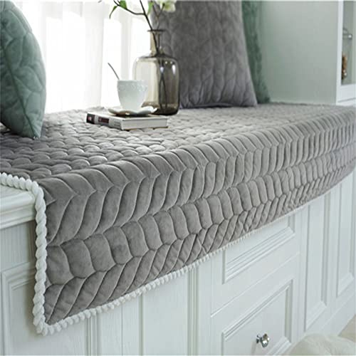 JeogYong Thick Plush Bay Window Mat Non-Slip Crystal Velvet Bay Window Cushion Pad, 70 x 150cm Modern Windowsill Bench Seat Cushion for Indoor Tatami Sofa Decor Home Bedroom Living Room