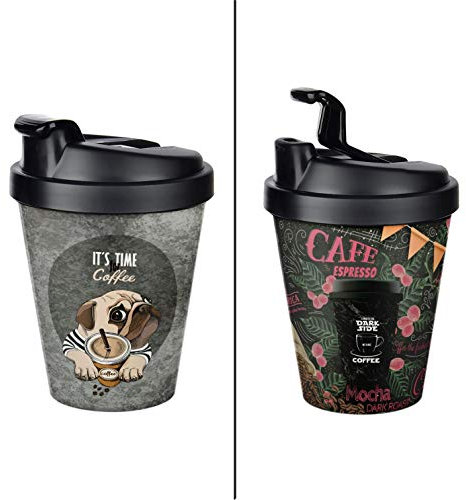 BEFA 2 Kaffeebecher to Go | BPA Frei | Coffee to go | 400ml | Auslaufsicherer Deckel mit Trinkverschluss | Kaffee | mit Doppelwand Isolierung | 2 Stück (Variante 1)