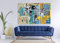 DDSDA Leinwand Wand Kunst Malerei Motiv, 3-teilig auf Leinwand (Gesamtformat: 120X60 cm) Basquiat Vogel Geld Basquiat Hochwertiger Kunstdruck als Wohnkultur Gürtelrahmen