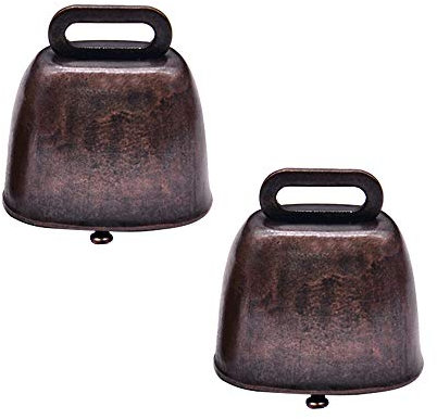 Antike Metallglocken für Kuh, Pferd, Schaf, Kupfer, Vieh, Messing-Glocken, Metallglocken für Haustiere, 2 Stück (Bronze rot)