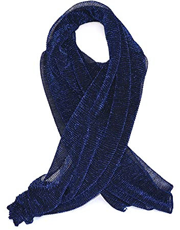 R.G. Stola Schal Lurex Damen-Kleid elegant für die Zeremonie Gala, Blau 1,