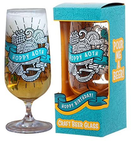 Boxer Gifts 40th Birthday Craft Beer Glass | Unique Glassware Gift for Him
