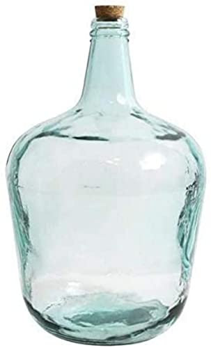 Garrafa vidrio transparente en estilo Apple, Disponible varios modelos y tamaños capacidades, para elegir sus favoritos 23x38cm (8 L, C/TAPÓN)