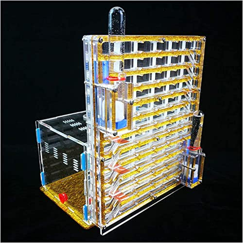 HRTC Großes Ameisenschloss Ameisenhabitat aus Acryl Ameisenhaus Beobachtung Einer lebenden Ameisenfarm Feuchtigkeitsspendender Wasserturm zur Anhebung der Ameisennestfarm