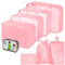 Sarsumir Koffer Organizer Set Packing Cubes, 8 Stück Reise Packwürfel Kofferorganizer Compression Packtaschen für Koffer mit Wasserdicht Schuhbeutel Kleidertaschen, Rosa